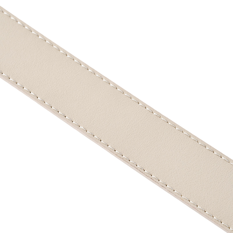 Cream Double Loop Buckle Belt