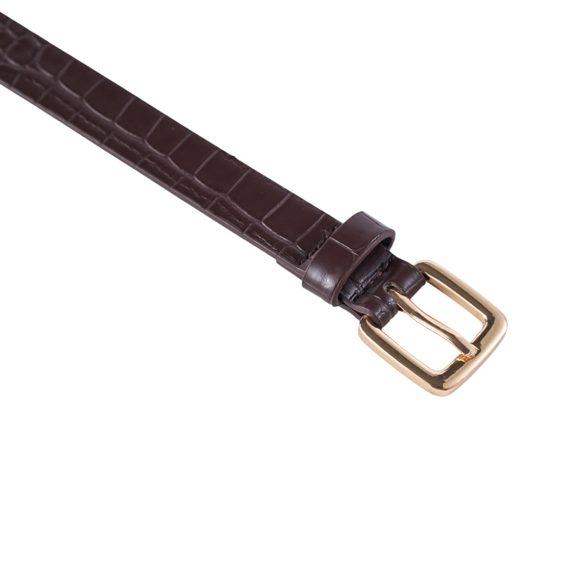 Brown Croco Print Kids Belt