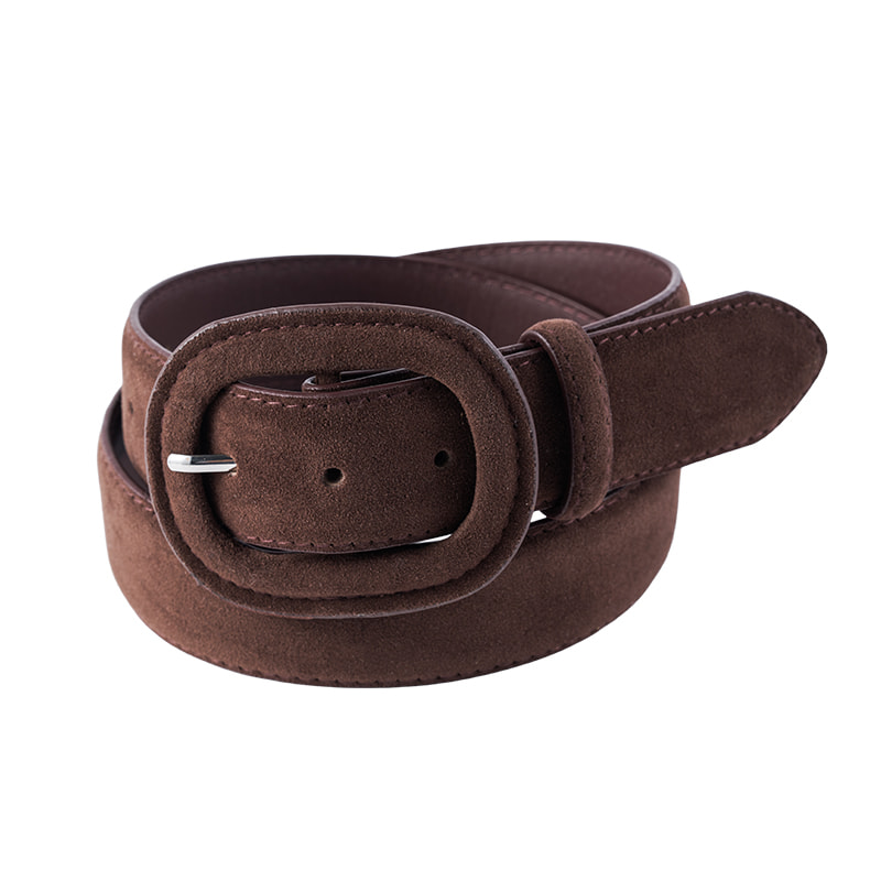 Self Wraped Buckle Suede Belt
