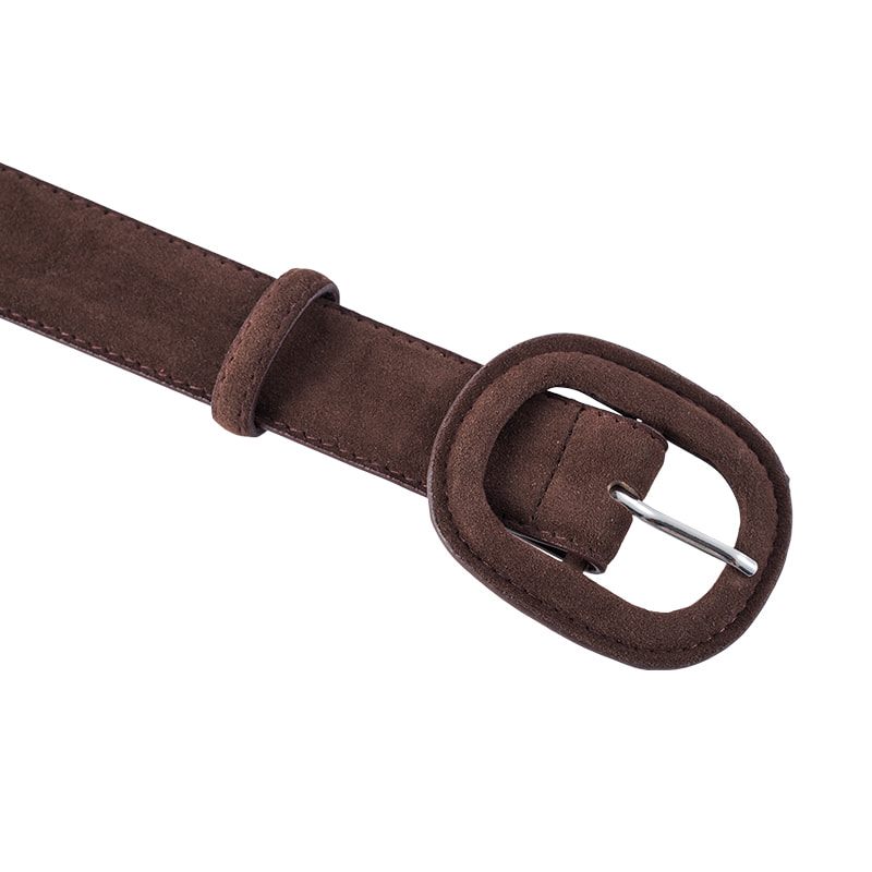 Self Wraped Buckle Suede Belt