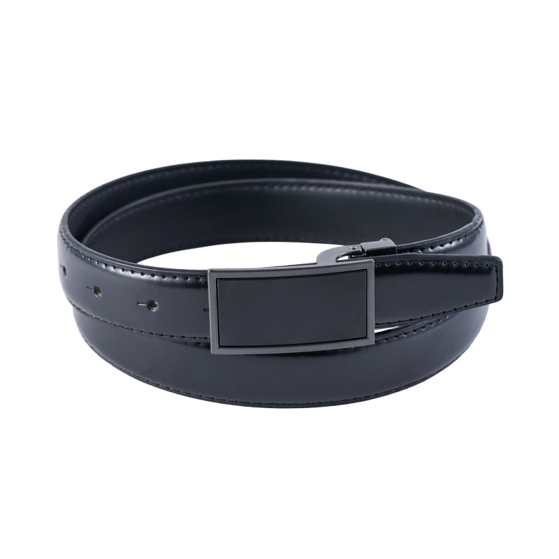 Black Formal Plate Buckle Reversible Belt