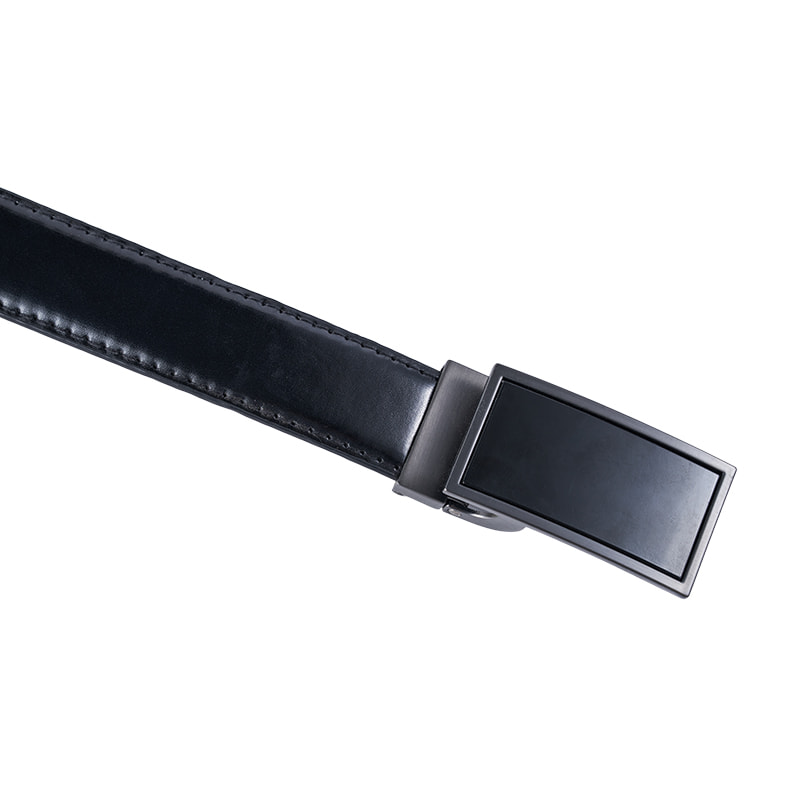 Black Formal Plate Buckle Reversible Belt