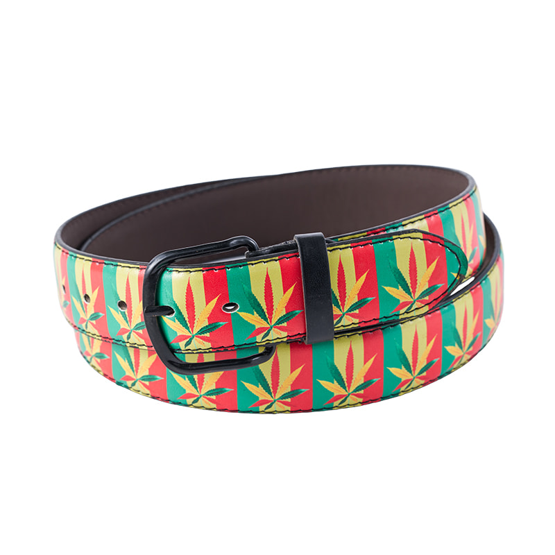 Colored Print Cut Boys Belt