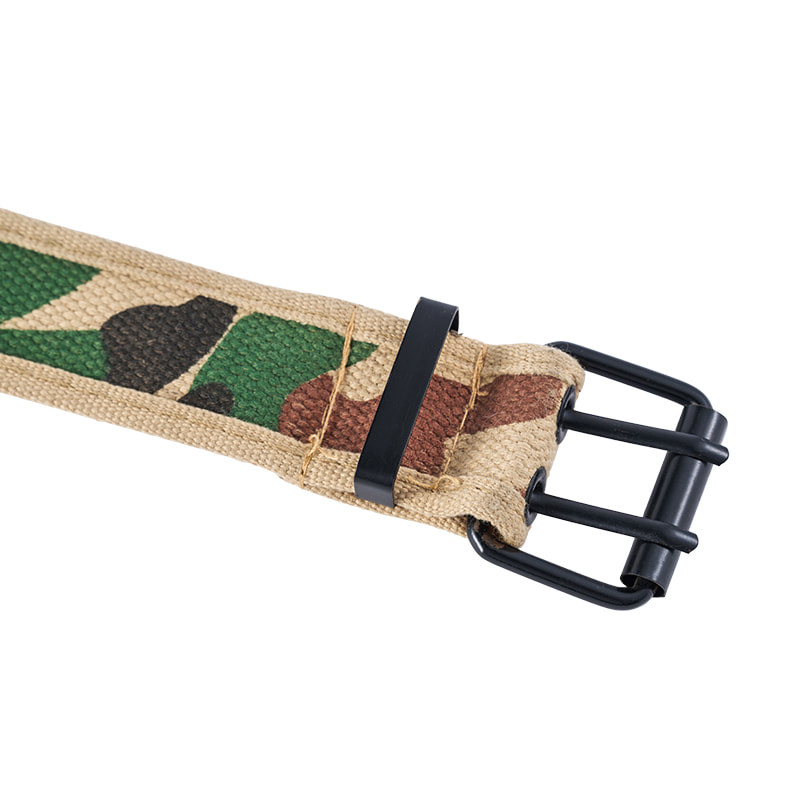 Double Eyelets Cotton Print Camouflage Webbing Belt