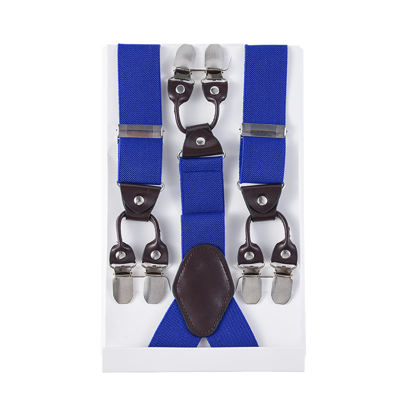 Six Clips Genuine Leather Suspenders