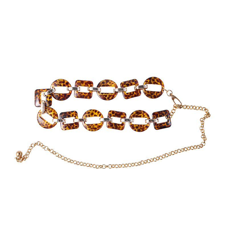 Recangle Leo Disc Chains Belt