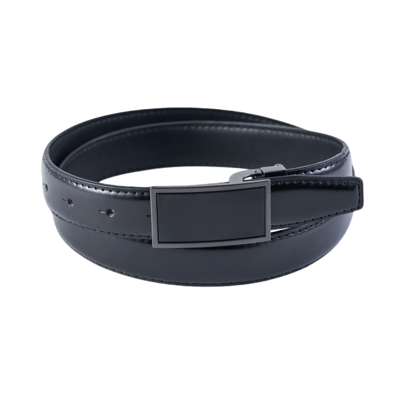 Black Formal Plate Buckle Reversible Belt