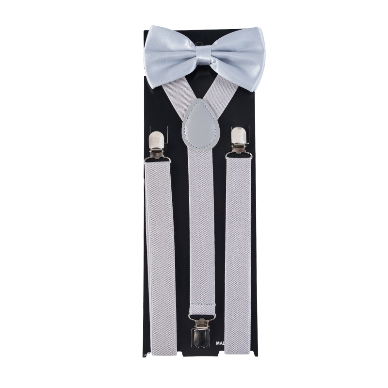 Classic Elastic Suspenders with Bow Tie