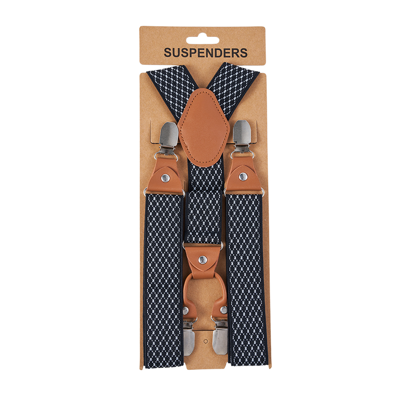Vintage Pattern Leather Head Suspenders