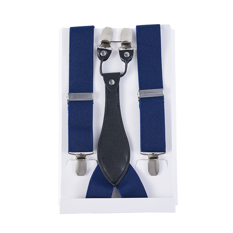 Solid Color Four Clips Suspenders