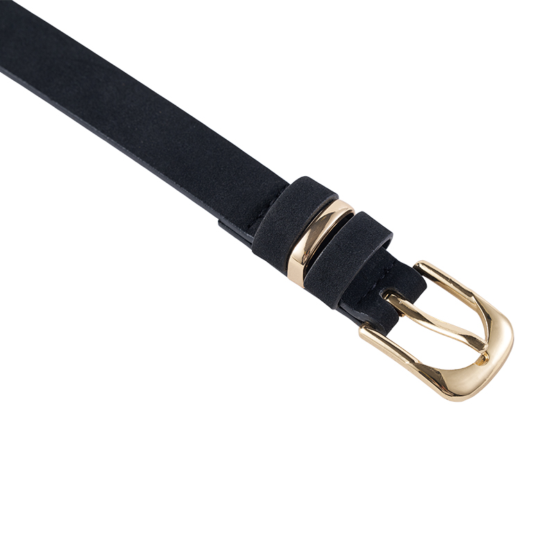 Classic Black Slim Leather Kids Belt