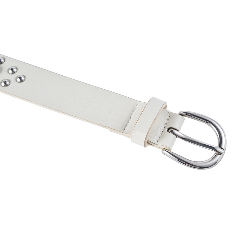 Silver Gold Studded Leather Waist Belt