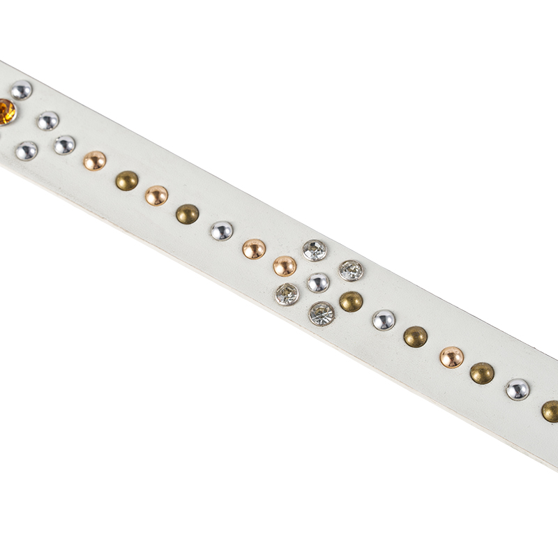 Silver Gold Studded Leather Waist Belt