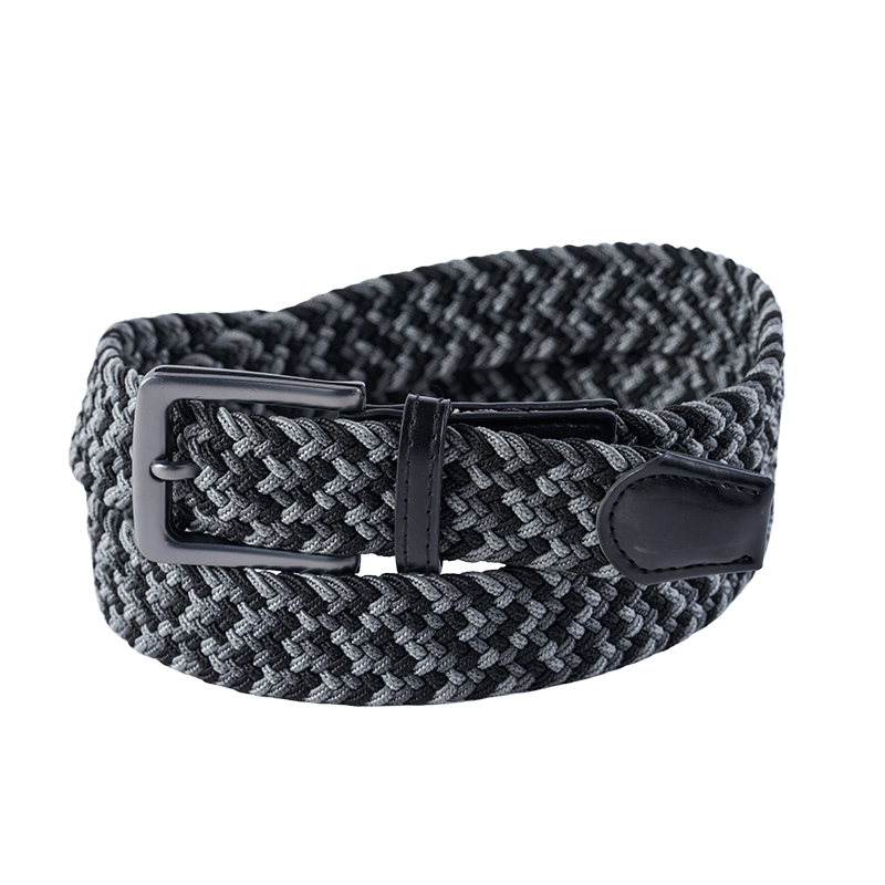 Black Grey Woven Elastic Braided Web Belt Black Grey Woven Elastic Braided Web Belt