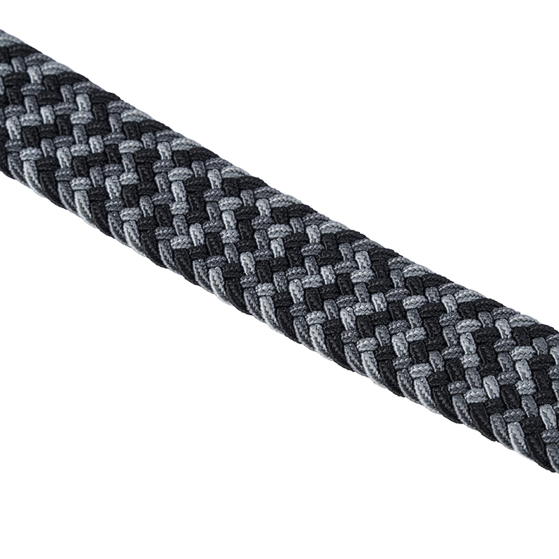 Black Grey Woven Elastic Braided Web Belt