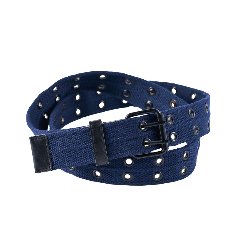 Navy Double Hole Grommets Canvas Web Belt Navy Double Hole Grommets Canvas Web Belt