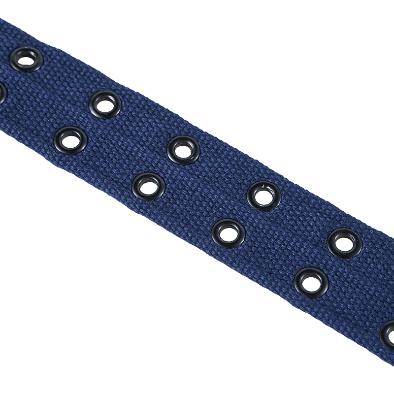 Navy Double Hole Grommets Canvas Web Belt