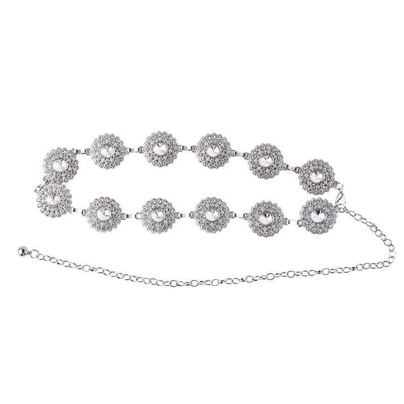 Luxury Rhinestone Floral Waist Chain Belt Luxury Rhinestone Floral Waist Chain Belt
