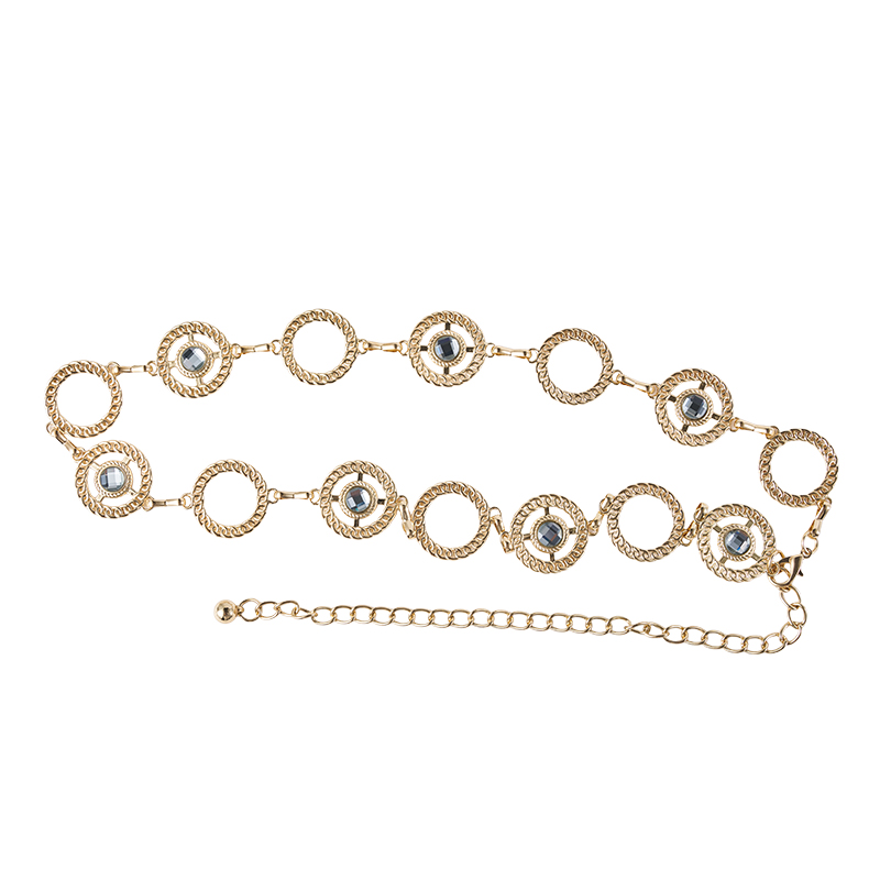Gold Tone Linked Circle Chain Belt Gold Tone Linked Circle Chain Belt