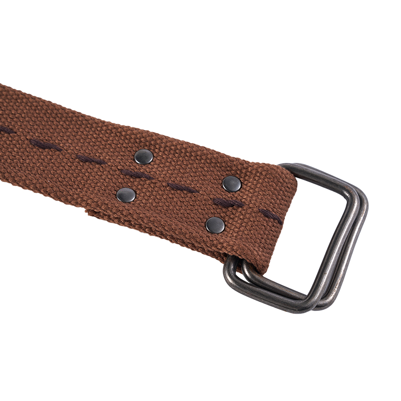 Woven Canvas D-Ring Belt with Tassel