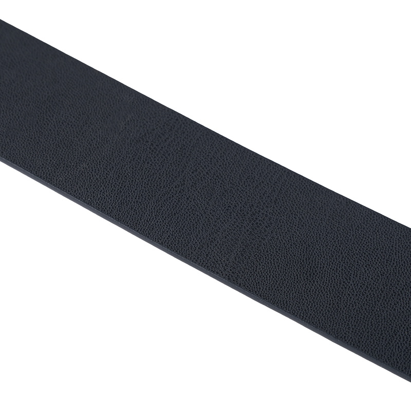 Black PU Leather Thick Belt with Gold Buckle