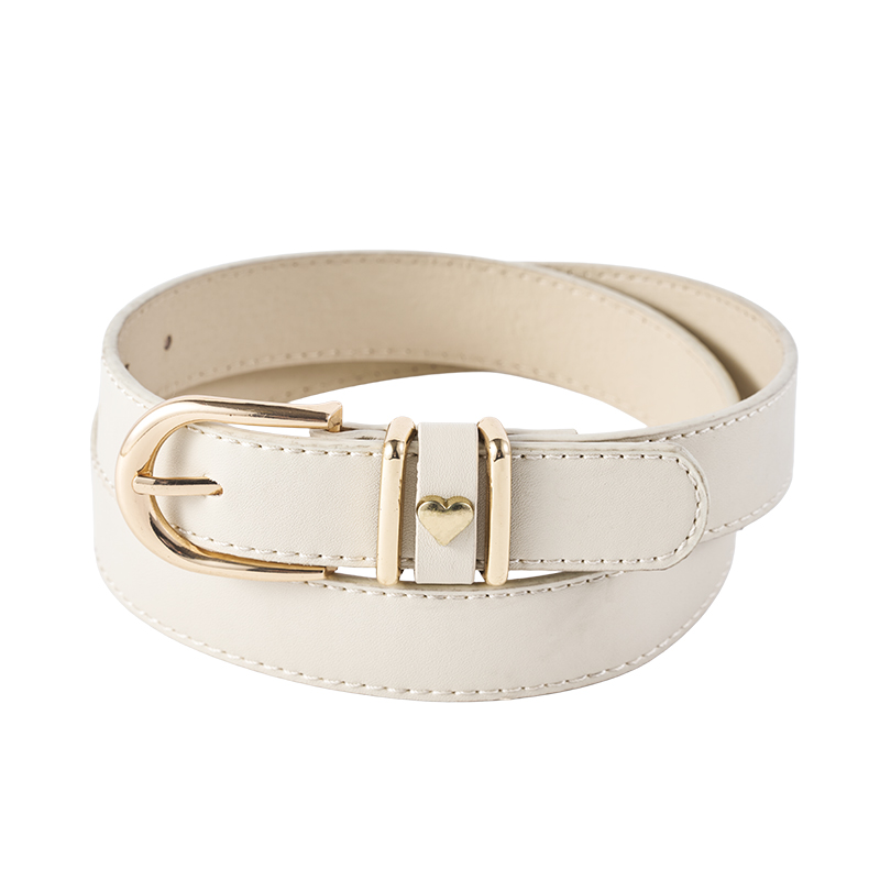 Simple Cream Leather Buckle Belt Simple Cream Leather Buckle Belt