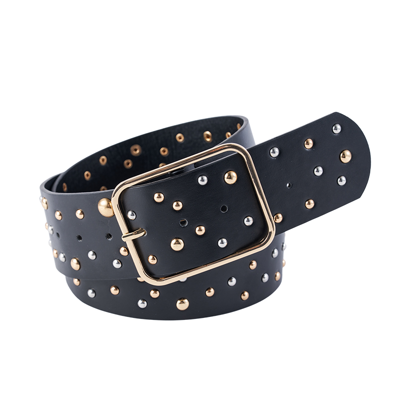 Punk Gold Silver Studded Wide Belt Punk Gold Silver Studded Wide Belt