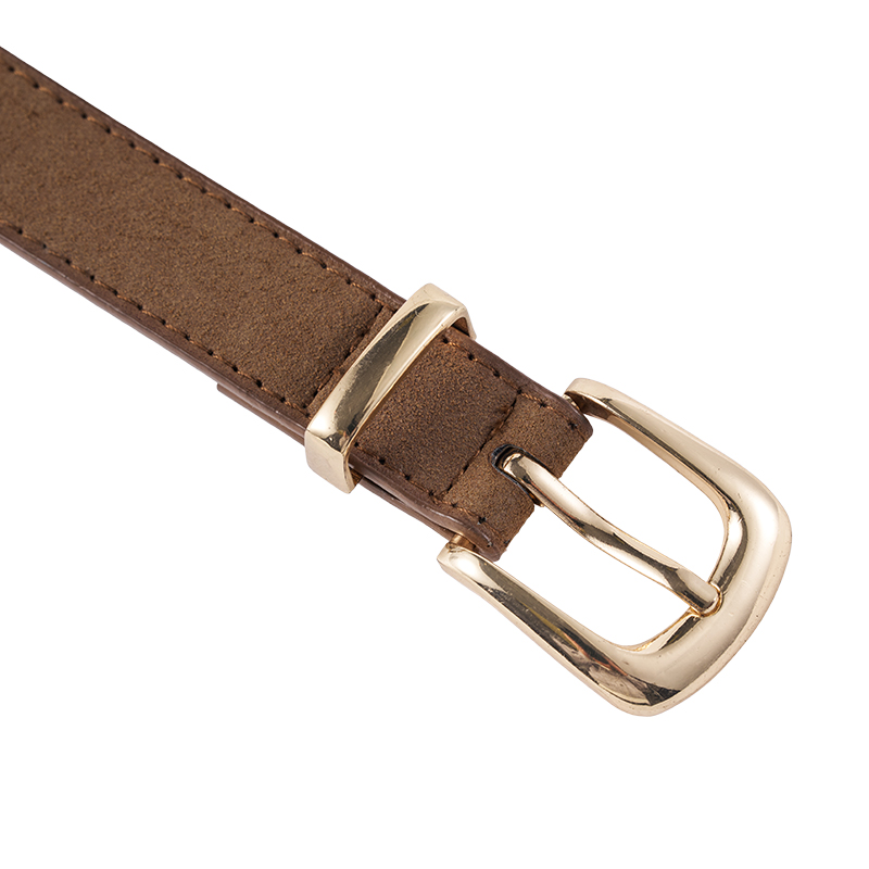 Women PU Leather Simple Metal Buckle Belt