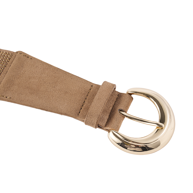 Women's Twist Texture Golden Buckle Belt
