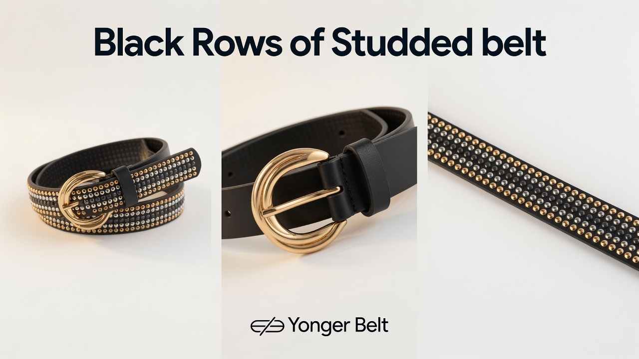 Black Rows of Studded belt