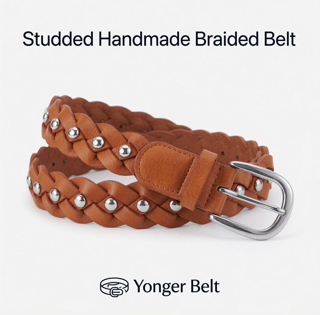 Studded Handmade Braided Belt